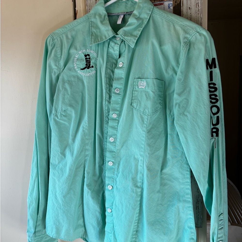Cinch Mint Green Button-Up Shirt